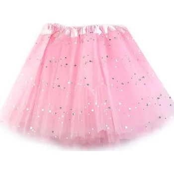 Karnevalový kostým Karnevalová sukýnka s flitry - 3 růžová sv.