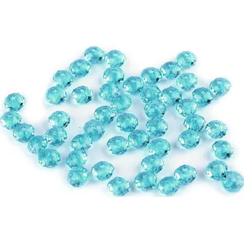 Dětské navlékací korálky Plastové korálky broušené slavík 4x6 mm 20g - 4 modrá azurová