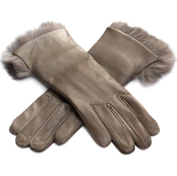 Rukavice Luxusní dámské rukavice s kašmírem a králičí kožešinou Barva: Krémová, Velikost: 8,5