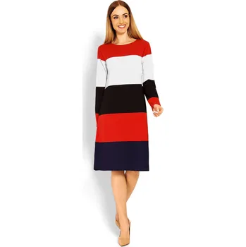 Dámské šaty Dámské šaty 1641 - PeeKaBoo černo-bílo-červená S