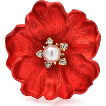 Brož B-TOP Brož květ Vlčího Máku červená