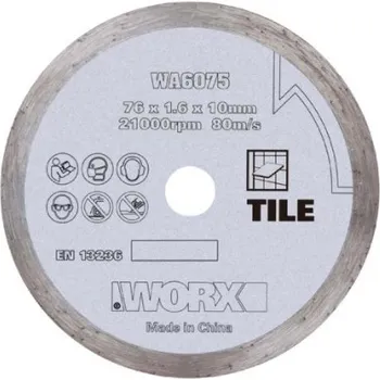 Řezný kotouč WORX WA6075 - Diamantový řezný kotouč pro WX801, 76mm