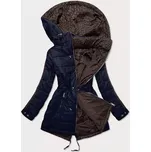 Tmavě modro-hnědá oboustranná dámská bunda (W556) odstíny hnědé XL (42)