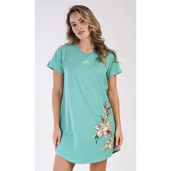 Dámská noční košile s krátkým rukávem Alenka zelená L