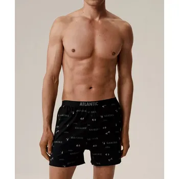 Pánská móda Boxerky Atlantic 2MBX-084/25 A'2 S-2XL černá-khaki S