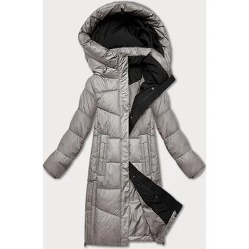 Šedá dámská zimní bunda s kontrastní podšívkou Glakate (LU-238152#) odstíny šedé XL (42)