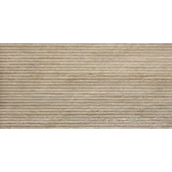 Dlažba Thermae Verso Str. 3D Fluted Travertino Walnut Rett. - obkládačka rektifikovaná 60x120 hnědá TRV95RT