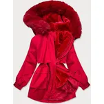 Červená dámská zimní bunda s odepínací kožešinovou podšívkou (b2715-4) odstíny červené M (38)