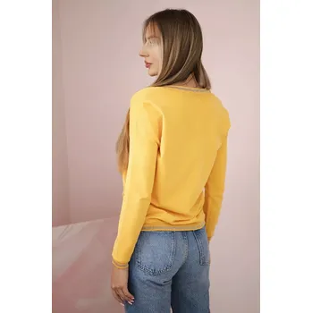 Dámská mikina Dámská mikina s flitrovým nápisem hořčice UNI