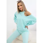 3dílný set mikina + top + legíny mint UNI