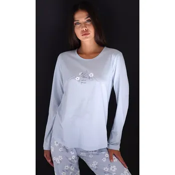 Dámské noční prádlo Dámské pyžamo dlouhé Nature světle modrá L