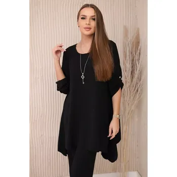 Dámská halenka Sada halenky + kalhot s přívěskem černý UNI