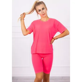 Dámská halenka Souprava top+legíny růžová neonová UNI