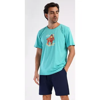 Pánské pyžamo Pánské pyžamo šortky Relax mentolová M