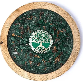 Milujeme Kameny Avanturín zelený a tygří oko - strom života - Podtácek 429938