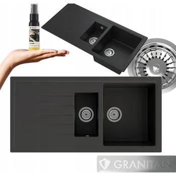 Granitový dřez Dřez jednopůlkomorový Granitan SOLARIS granit černý