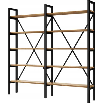 regál Regál Loft industriální na knihy dub D5-30 180cm
