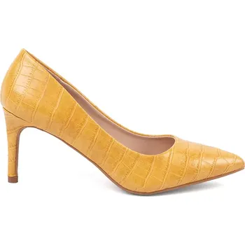 Dámské lodičky Pěkné žluté lodičky dámské na jehlovém podpatku 38