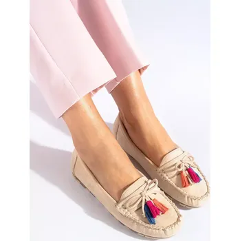 Dámské mokasíny Trendy hnědé dámské mokasíny bez podpatku 36