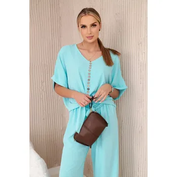 Souprava halenky a kalhot světlá máta UNI