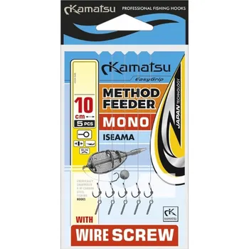 Rybářský háček Zemní Háčky , s návazcem, s protihrotem Kamatsu Iseama se šroubem 5 ks