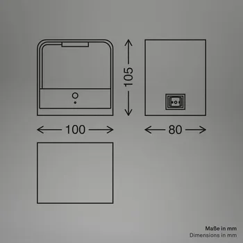 Lampička Briloner LED nástěnné světlo Barro, černé Šířka 8 cm Kov, senzor - Délka USB kabelu 50 cm černá matná 1 x 1,5 W LED - Doprava zdarma