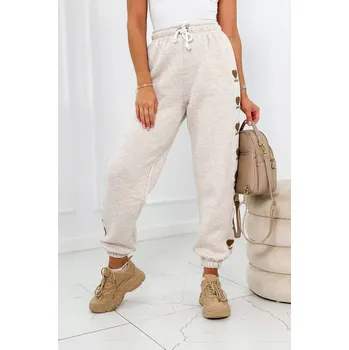 Dámské kalhoty Bavlněné kalhoty Amour béžová melanž UNI