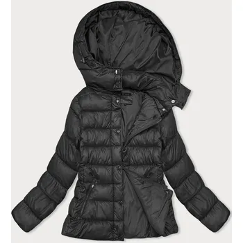 Černá dámská prošívaná zimní bunda s kapucí (YP-22075-1) odstíny černé L (40)