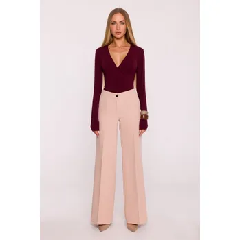 Dámské kalhoty M875 Široké kalhoty - béžové EU XL