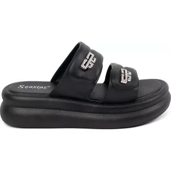 Dámské žabky Komfortní černé dámské nazouváky platforma 40