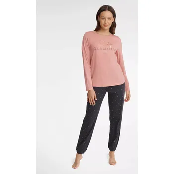 Dámské pyžamo Glam pyžamo 40936-39X Růžová a šedá - Henderson Ladies XXL