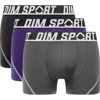 Pánské spodní prádlo Pánské sportovní boxerky 3 ks DIM SPORT MICROFIBRE BOXER 3x - DIM SPORT - šedá XL