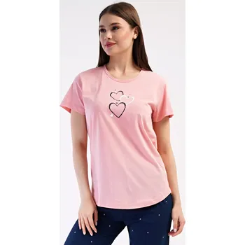 Dámské šaty Dámské domácí šaty s tříčtvrtečním rukávem Lekníny tmavě modrá XXL