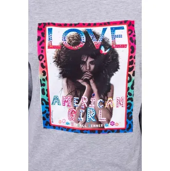 Dámská halenka American Girl grafická halenka šedá S/M - L/XL S/M