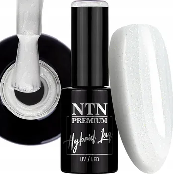 Lak na nehty Hybridní lak NTN 5g Limitovaná edice Glitter Bílý s drobnými třpytkami Č.318