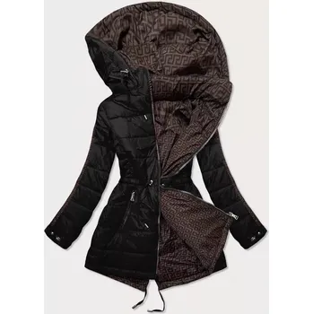Černo-hnědá oboustranná dámská bunda (W556) odstíny hnědé S (36)