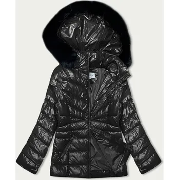 Černá prošívaná dámská zimní bunda (V775) odstíny černé XXL (44)