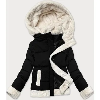 Černá dámská bunda s kožešinou J Style (16M9213-392) odstíny černé M (38)