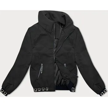 Krátká černá dámská bunda se stojáčkem (5M3161) odstíny černé XL (42)