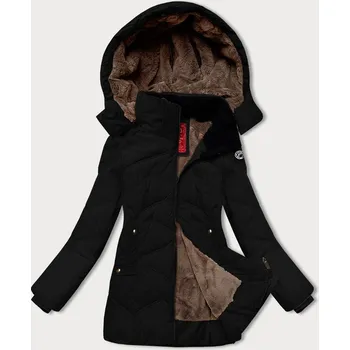 Černá dámská zimní bunda s odepínací kapucí LHD (LHD-24577) odstíny černé M (38)