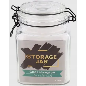 Skleněná zavařovací sklenice s klipem a gumou 1L