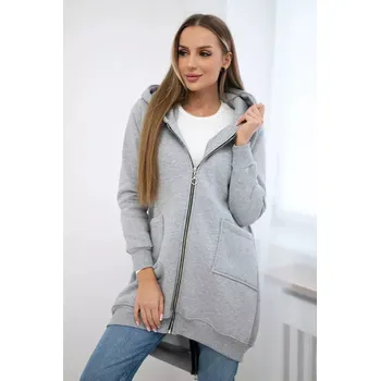 Dámská mikina Zateplená mikina se zipem na zádech šedá UNI