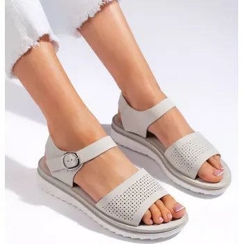 Dámské sandále Praktické dámské sandály šedo-stříbrné platforma 37