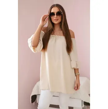 Dámská halenka Španělská halenka s volánky na rukávu béžový UNI