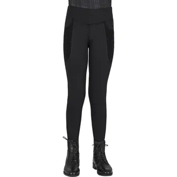 Jezdecké kalhoty Jezdecké legíny QHP Zahra Junior, černé, 140 cm