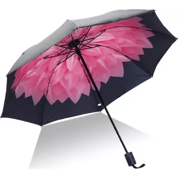 Deštník Dámský skládací deštník Růžové Gerbery