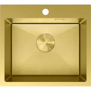 Granitový dřez Mexen Solix nerezový dřez 1-komorový 500 x 450 mm, zlatý HC - 6402501000-55HC Ocelové dřezy