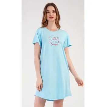 Dámská noční košile s krátkým rukávem Eliška mentolová - Vienetta S