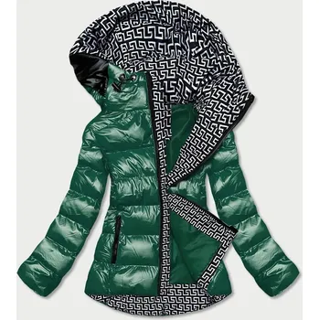 Zelenná dámská metalická bunda s kapucí (xw808x) odstíny černé L (40)