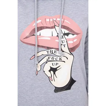 Dámské šaty Šaty s delšími zády a barevným potiskem šedé barvy UNI